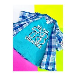 Cherokee 2 Piece Shirt Set TShirt Button Up Shirt